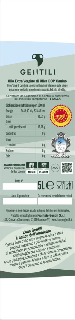 Olio D.O.P. Canino 5 Lt.